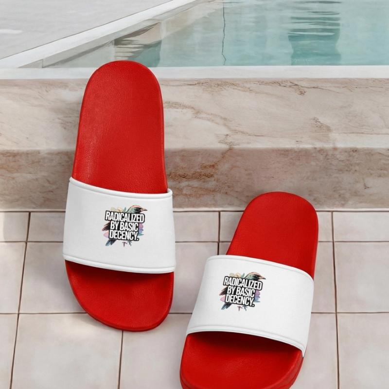 Radicalized by Basic Decency Statement Women’s Pool Sliders