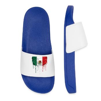 Drapeau Mexicain Gouttant - Claquettes Femme - bleu roi - Devant