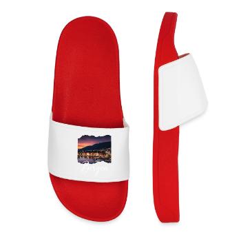 Bergen Harbour Evening - Women’s Pool Sliders - red - Front