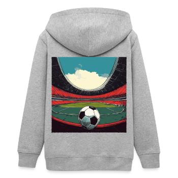 Stadion-Fußballfür Mannschaften und Vereine - Teenager Organic Kapuzenjacke Mini Cultivator von Stanley/Stella - Grau meliert - Hinten - AI Model Teenager Male light (155cm)