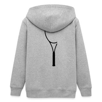 tennis racket - Teens Organic Zip-up Hoodie by Stanley/Stella - heather grey - Back - AI Model Teenager Male light (155cm)
