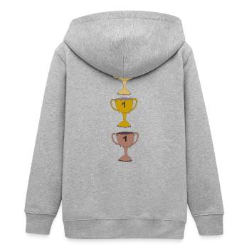 Illustration élégante de la coupe du vainqueur - Veste à capuche ado bio Stanley/Stella - gris chiné - Dos - AI Model Teenager Male light (155cm)