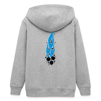 flammen - Teenager Organic Kapuzenjacke Mini Cultivator von Stanley/Stella - Grau meliert - Hinten - AI Model Teenager Male light (155cm)