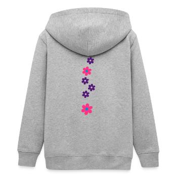 Blumenmuster - Teenager Organic Kapuzenjacke Mini Cultivator von Stanley/Stella - Grau meliert - Hinten - AI Model Teenager Male light (155cm)