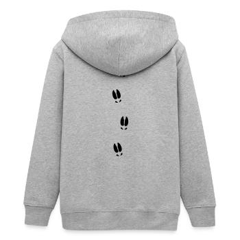 Elche Spuren - Teenager Organic Kapuzenjacke Mini Cultivator von Stanley/Stella - Grau meliert - Hinten - AI Model Teenager Male light (155cm)