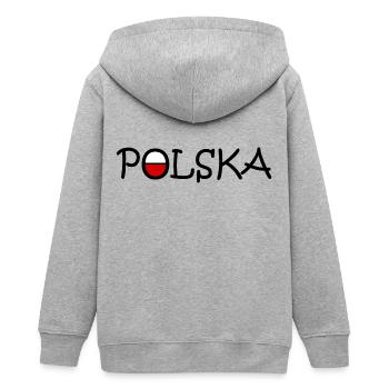 Polska - Polen - Teenager Organic Kapuzenjacke Mini Cultivator von Stanley/Stella - Grau meliert - Hinten - AI Model Teenager Male light (155cm)