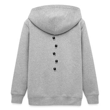 Elche Spuren - Teenager Organic Kapuzenjacke Mini Cultivator von Stanley/Stella - Grau meliert - Hinten - AI Model Teenager Male light (155cm)