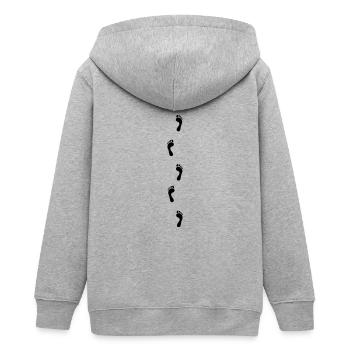 Fußabdruck - Teenager Organic Kapuzenjacke Mini Cultivator von Stanley/Stella - Grau meliert - Hinten - AI Model Teenager Male light (155cm)
