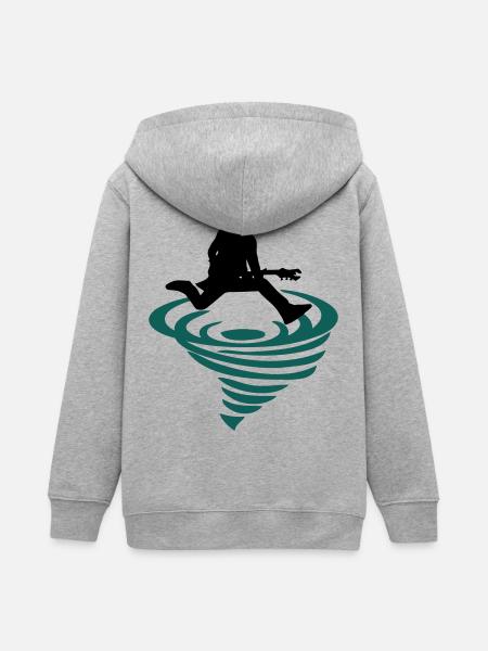 Rocker Emblem - Teenager Organic Kapuzenjacke Mini Cultivator von Stanley/Stella - Grau meliert