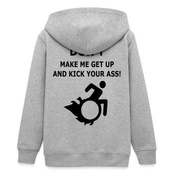Ne me laisse pas me lever de mon fauteuil roulant # - Veste à capuche ado bio Stanley/Stella - gris chiné - Dos - AI Model Teenager Male light (155cm)