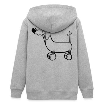 Der Dackel - Teenager Organic Kapuzenjacke Mini Cultivator von Stanley/Stella - Grau meliert - Hinten - AI Model Teenager Male light (155cm)