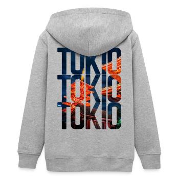 Tokio - Teenager Organic Kapuzenjacke Mini Cultivator von Stanley/Stella - Grau meliert - Hinten - AI Model Teenager Male light (155cm)