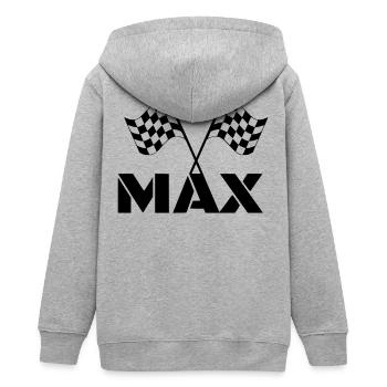 Für Fans von Max. DGP-Rennen. Zielflagge * - Teenager Organic Kapuzenjacke Mini Cultivator von Stanley/Stella - Grau meliert - Hinten - AI Model Teenager Male light (155cm)