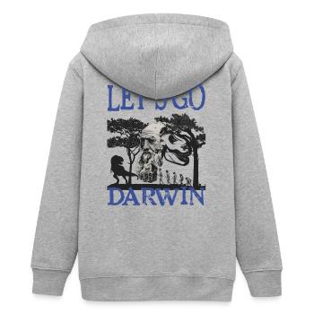 Charles Darwin Evolution textile Geschenkidee - Teenager Organic Kapuzenjacke Mini Cultivator von Stanley/Stella - Grau meliert - Hinten - AI Model Teenager Male light (155cm)