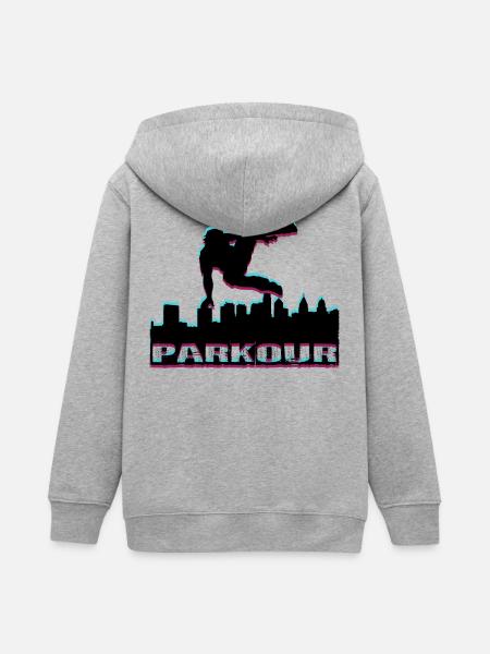 Parkour - Teenager Organic Kapuzenjacke Mini Cultivator von Stanley/Stella - Grau meliert