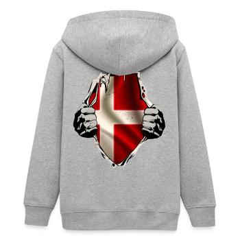 Le Danemark sous la chemise - Veste à capuche ado bio Stanley/Stella - gris chiné - Dos - AI Model Teenager Male light (155cm)