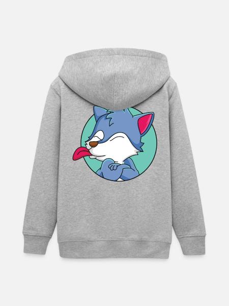 Frecher kleiner Wolf - Teenager Organic Kapuzenjacke Mini Cultivator von Stanley/Stella - Grau meliert