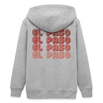 El Paso Block Letters Grid - Teenager Organic Kapuzenjacke Mini Cultivator von Stanley/Stella - Grau meliert - Hinten - AI Model Teenager Male light (155cm)