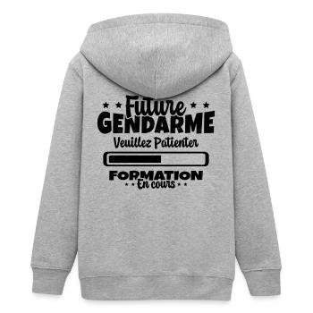Future Gendarme Formation en Cours Humour - Veste à capuche ado bio Stanley/Stella - gris chiné - Dos - AI Model Teenager Male light (155cm)