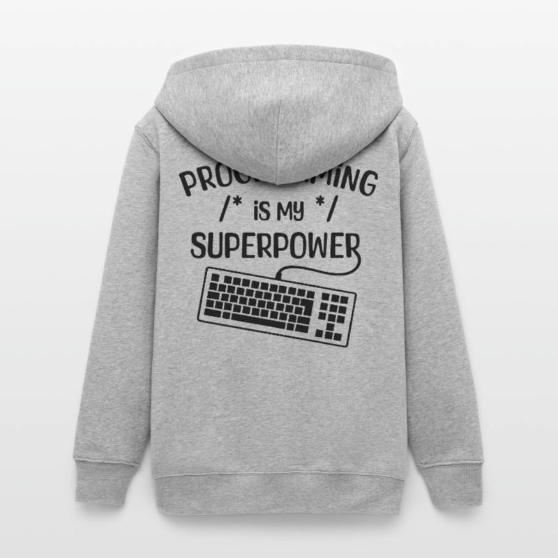 Computer Freak Statement Developer Programmer Teens Organic Zip-up Hoodie by Stanley/Stella