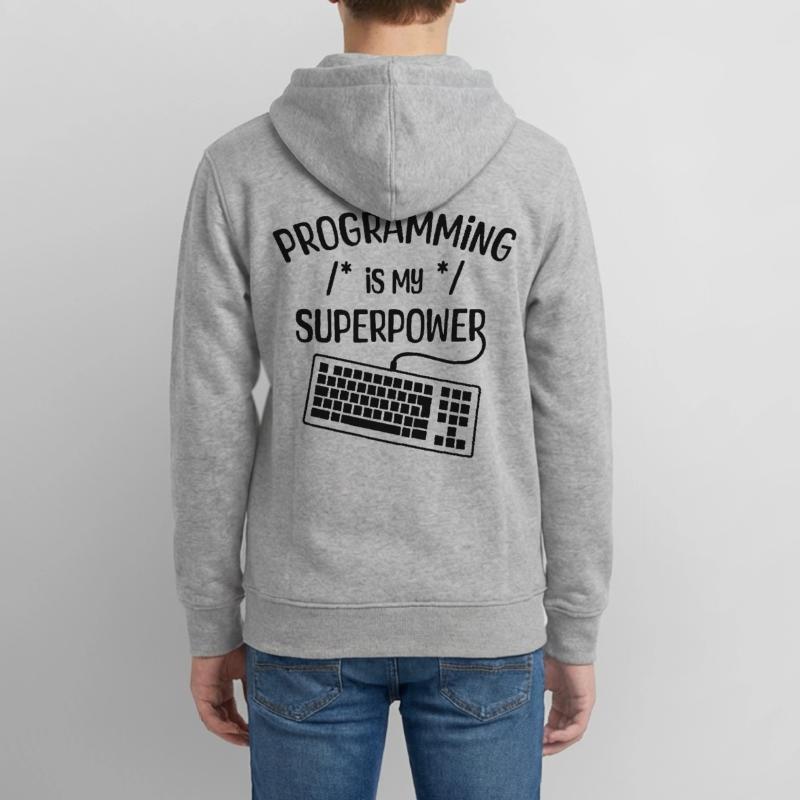 Computer Freak Statement Developer Programmer Teens Organic Zip-up Hoodie by Stanley/Stella