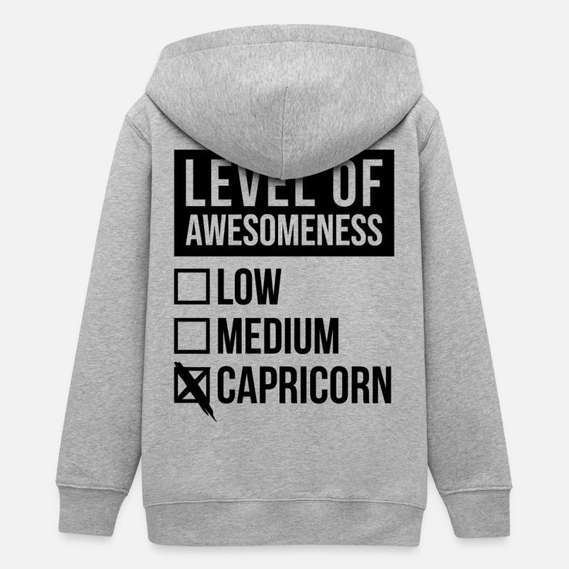 Capricorne - Veste à capuche ado bio Stanley/Stella - gris chiné