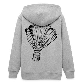 Federball Skizze - Teenager Organic Kapuzenjacke Mini Cultivator von Stanley/Stella - Grau meliert - Hinten - AI Model Teenager Male light (155cm)