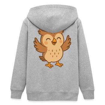 Fröhlicher Federfreund - Teenager Organic Kapuzenjacke Mini Cultivator von Stanley/Stella - Grau meliert - Hinten - AI Model Teenager Male light (155cm)