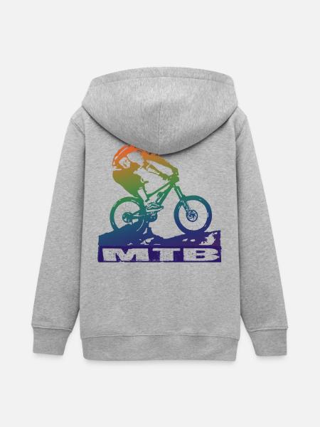 MTB - Teenager Organic Kapuzenjacke Mini Cultivator von Stanley/Stella - Grau meliert