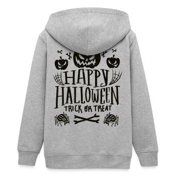 Fröhliches Halloween-Süßes oder Saures - Teenager Organic Kapuzenjacke Mini Cultivator von Stanley/Stella - Grau meliert - Hinten - AI Model Teenager Male light (155cm)