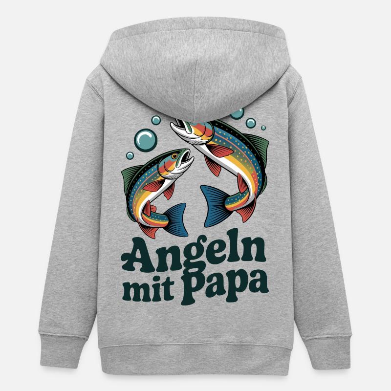 Pêcher avec papa - Veste à capuche ado bio Stanley/Stella - gris chiné