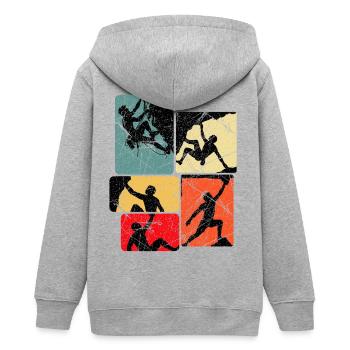 Escalade Bloc Alpinisme Grimpeurs Bloc - Veste à capuche ado bio Stanley/Stella - gris chiné - Dos - AI Model Teenager Male light (155cm)
