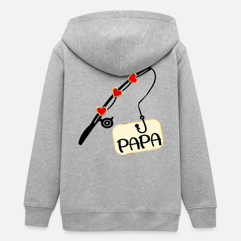 Papa pêcheur - Veste à capuche ado bio Stanley/Stella - gris chiné