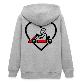 Karting Heart – Passion Speed - Veste à capuche ado bio Stanley/Stella - gris chiné - Dos - AI Model Teenager Male light (155cm)