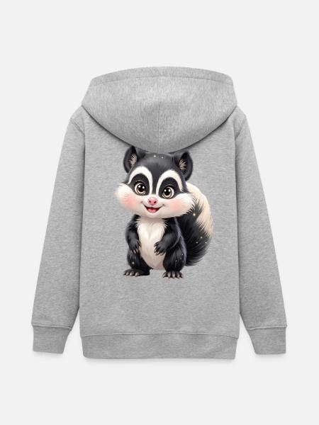 Niedliches Stinktier Charme - Teenager Organic Kapuzenjacke Mini Cultivator von Stanley/Stella - Grau meliert