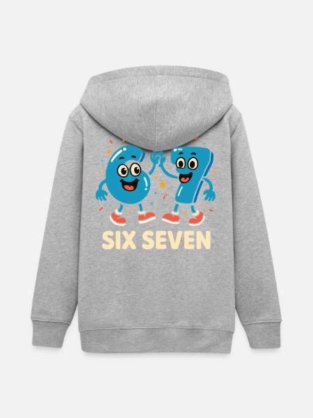 67 Six Seven 6-7 - Teenager Organic Kapuzenjacke Mini Cultivator von Stanley/Stella - Grau meliert