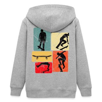 Skateboard Skaten Skateboarding Skater Skate-Fan - Teenager Organic Kapuzenjacke Mini Cultivator von Stanley/Stella - Grau meliert - Hinten - AI Model Teenager Male light (155cm)