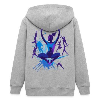 Turnen Turnerin Gymnastik Akrobatik Kunstturnen - Teenager Organic Kapuzenjacke Mini Cultivator von Stanley/Stella - Grau meliert - Hinten - AI Model Teenager Male light (155cm)