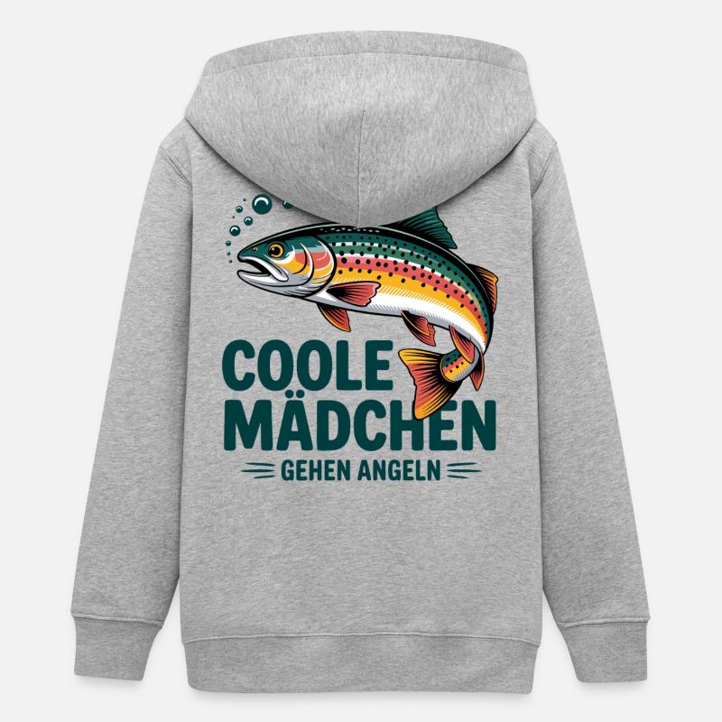 Les filles cool vont pêcher - Veste à capuche ado bio Stanley/Stella - gris chiné