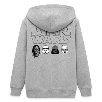 Star Wars Chewbacca, Vader & Co. Schwarz - Teenager Organic Kapuzenjacke Mini Cultivator von Stanley/Stella - Grau meliert - Hinten - AI Model Teenager Male light (155cm)