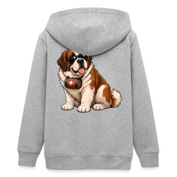 Saint-bernard - Veste à capuche ado bio Stanley/Stella - gris chiné - Dos - AI Model Teenager Male light (155cm)
