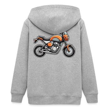 Art de moto Orange Cruiser - Veste à capuche ado bio Stanley/Stella - gris chiné - Dos - AI Model Teenager Male light (155cm)