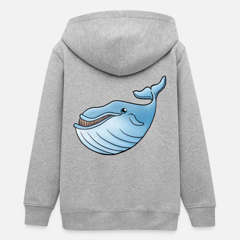 petite baleine bleue - Veste à capuche ado bio Stanley/Stella - gris chiné