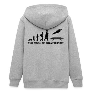 Entwicklung des Trampolinsports - Teenager Organic Kapuzenjacke Mini Cultivator von Stanley/Stella - Grau meliert - Hinten - AI Model Teenager Male light (155cm)