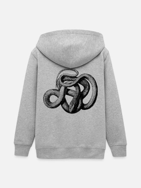 Snake Illustration Terrarium Reptilien - Teenager Organic Kapuzenjacke Mini Cultivator von Stanley/Stella - Grau meliert