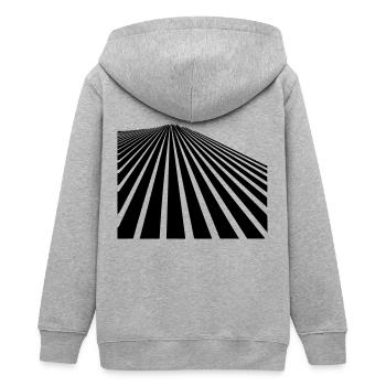 lines - Teens Organic Zip-up Hoodie by Stanley/Stella - heather grey - Back - AI Model Teenager Male light (155cm)