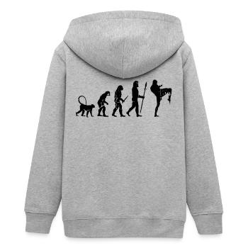 Kickboxer - Teens Organic Zip-up Hoodie by Stanley/Stella - heather grey - Back - AI Model Teenager Male light (155cm)