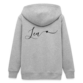 Lea Prénom Décoratif - Veste à capuche ado bio Stanley/Stella - gris chiné - Dos - AI Model Teenager Male light (155cm)