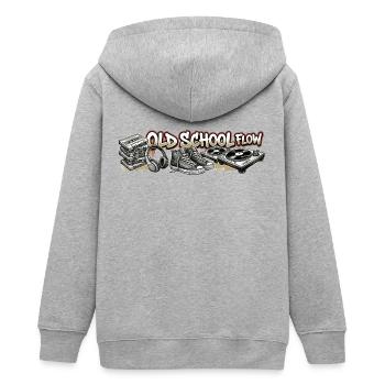 Motif rétro hip-hop Old School Flow - Veste à capuche ado bio Stanley/Stella - gris chiné - Dos - AI Model Teenager Male light (155cm)