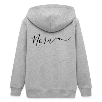 Nora Name Vorname Dekorativ - Teenager Organic Kapuzenjacke Mini Cultivator von Stanley/Stella - Grau meliert - Hinten - AI Model Teenager Male light (155cm)